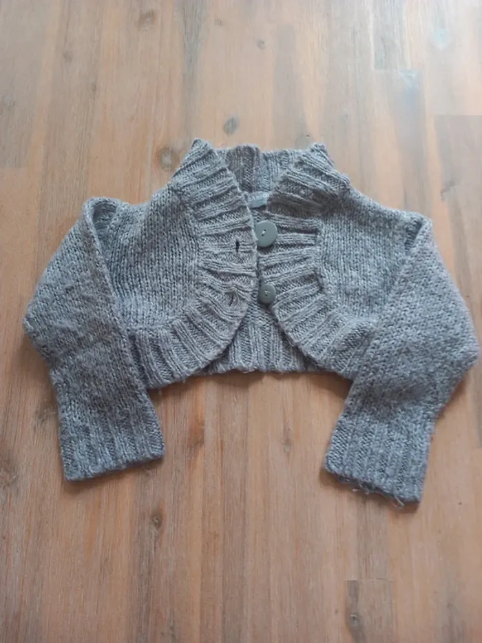 Gilet boléro gris La Redoute Baby – 74 cm