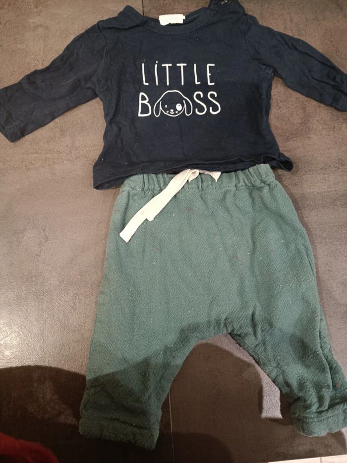 Ensemble sarouel vert 3 mois