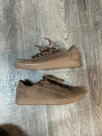 Baskets suédine beige camel femme - Très confortables - Taille 40