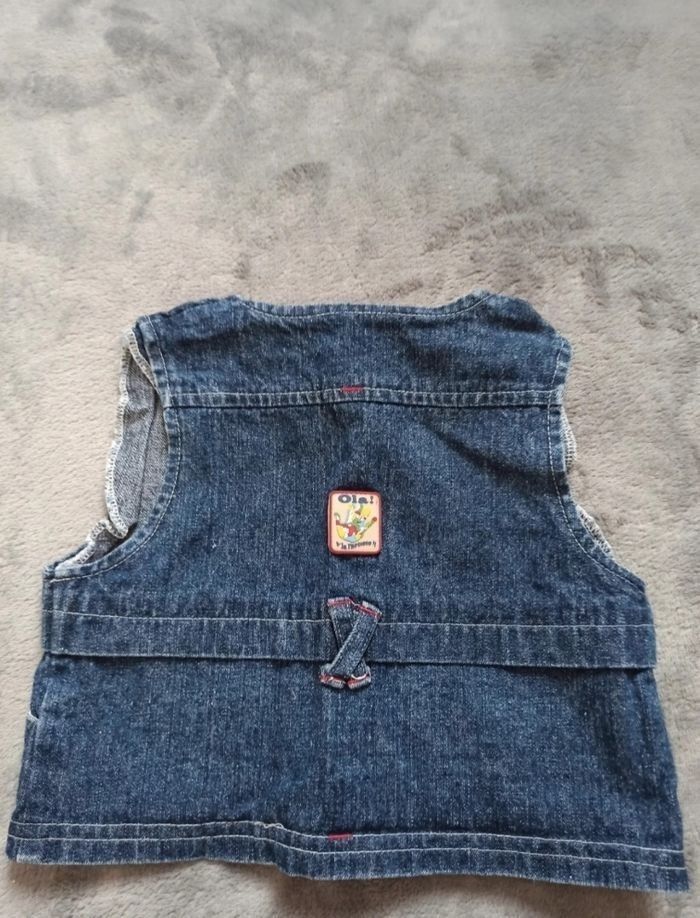 Veste jean sans manches 12 mois - photo numéro 3