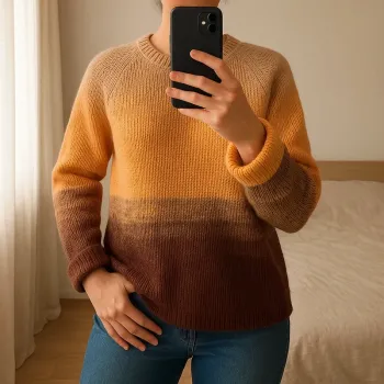 Pull tricoté main automnal taille xl