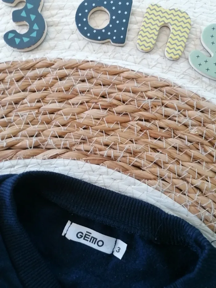 Sweat bleu marine à motifs - Gémo - 3 ans - photo numéro 2