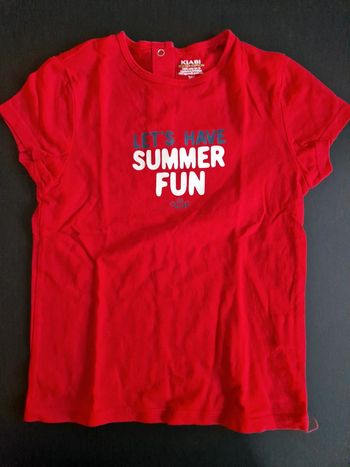 Tee-shirt manches courtes garçon rouge summer 90-97 cm