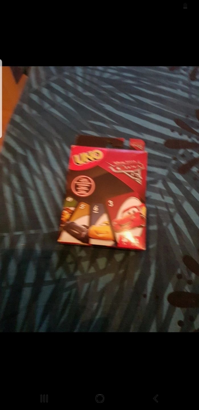 Jeu de carte uno cars