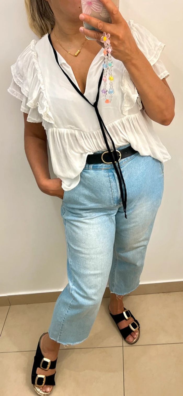 Blouse Zara avec volant Taille M - photo numéro 2