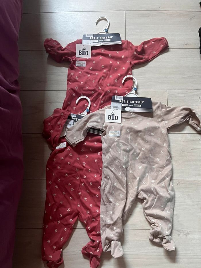 Lot de 3 pyjamas coton 6 mois petit bateau