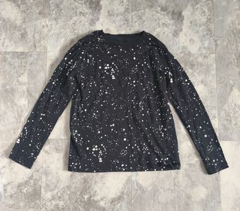 Tee shirt manches longues noir à points blancs H&M taille 8/10 ans