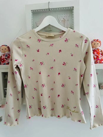 Pull fleurs coton côtelé