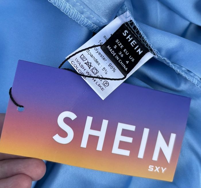 👗 Robe bleu moulante satinée à fines bretelles Taille 36 – Shein - photo numéro 5