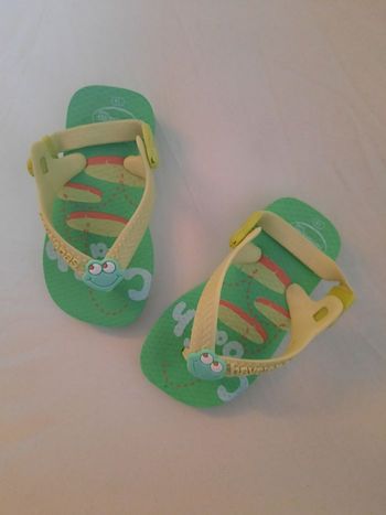 Tongues Bébé Vertes T.19 Grenouilles Havaianas Baby