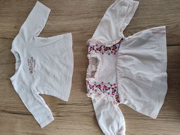 Lot de 2 tee shirts manche longue bébé fille 3 mois