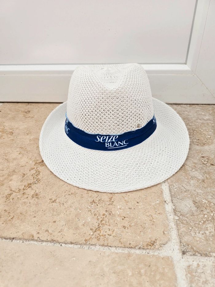 Chapeau blanc et bleu 1664 blanc adulte homme ou femme mixte