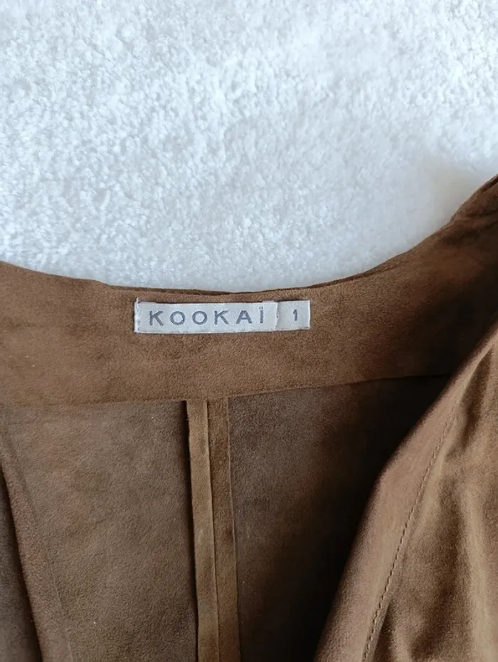 Robe en daim 100% velours de chèvre Kookaï T1 marron - photo numéro 6
