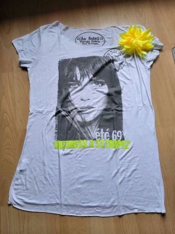 T-shirt blanc Au soleil de St Tropez taille M