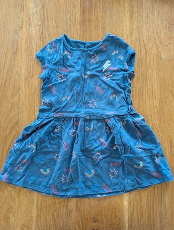 Robe manches courtes bleue été 3 ans