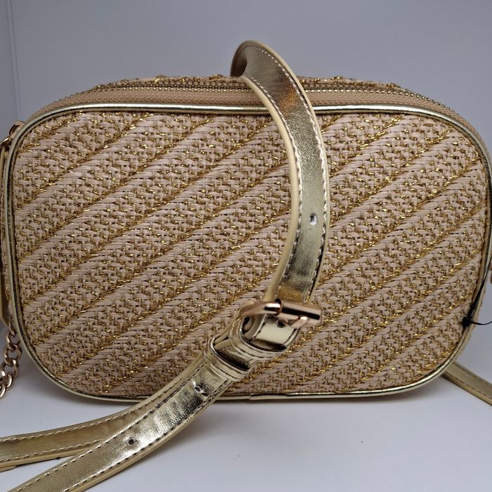 Petit Sac en Bandoulière / Pochette Ajustable Neuf Beige / Doré Neuf