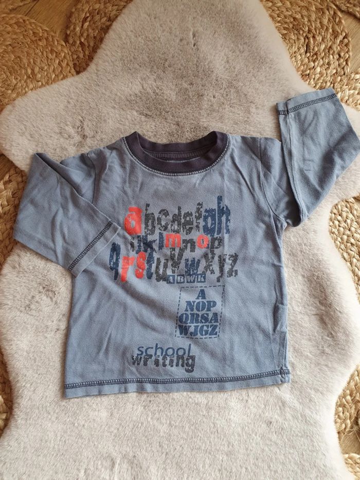 T.shirt manches longues bleu 2 ans