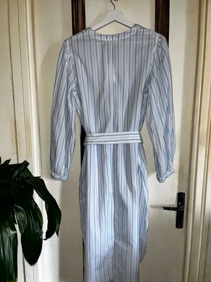 Robe chemisier blanc à rayures bleues, taille S, Neuf avec étiquette - H&M - photo numéro 14