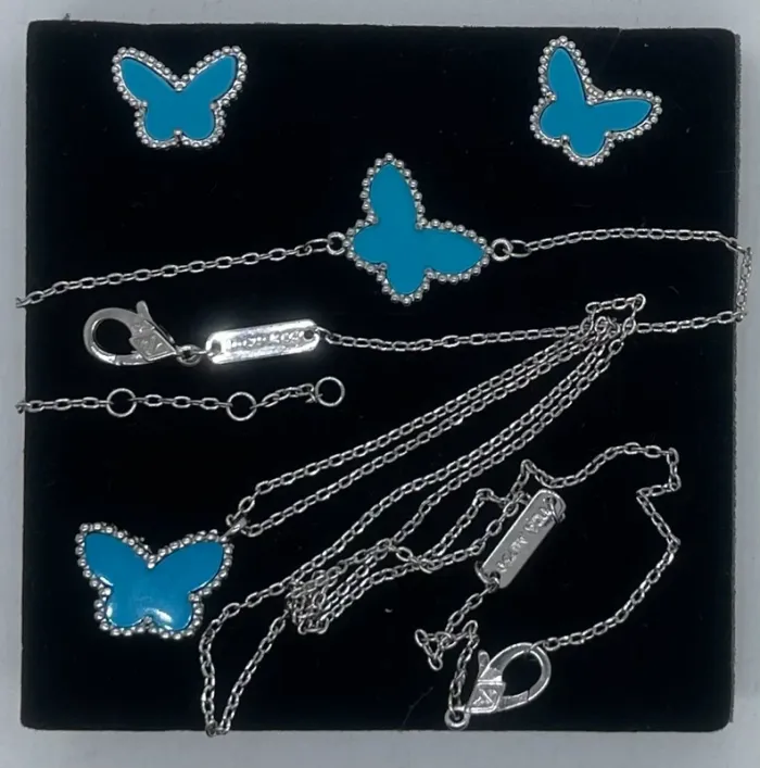 Parure pour femme argenté motif papillon 🦋 - photo numéro 9