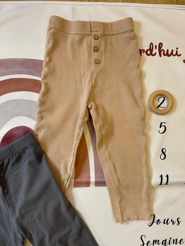 Lot de 2 leggings bébé fille – 23 mois / 86 cm (Obaïbi & Orchestra) 🌸👶 - photo numéro 2