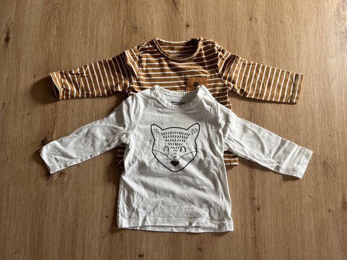 Lot de 2 t shirt manche longue thème renard