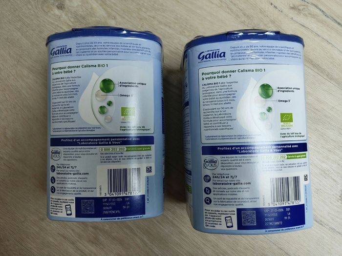 2 boîtes Gallia Calisma Bio 1 - photo numéro 2