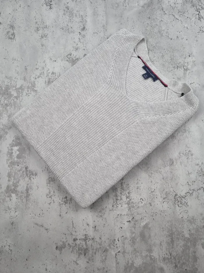 Pull tunique Tommy Hilfiger gris – Taille S Femme (mesures en photos)