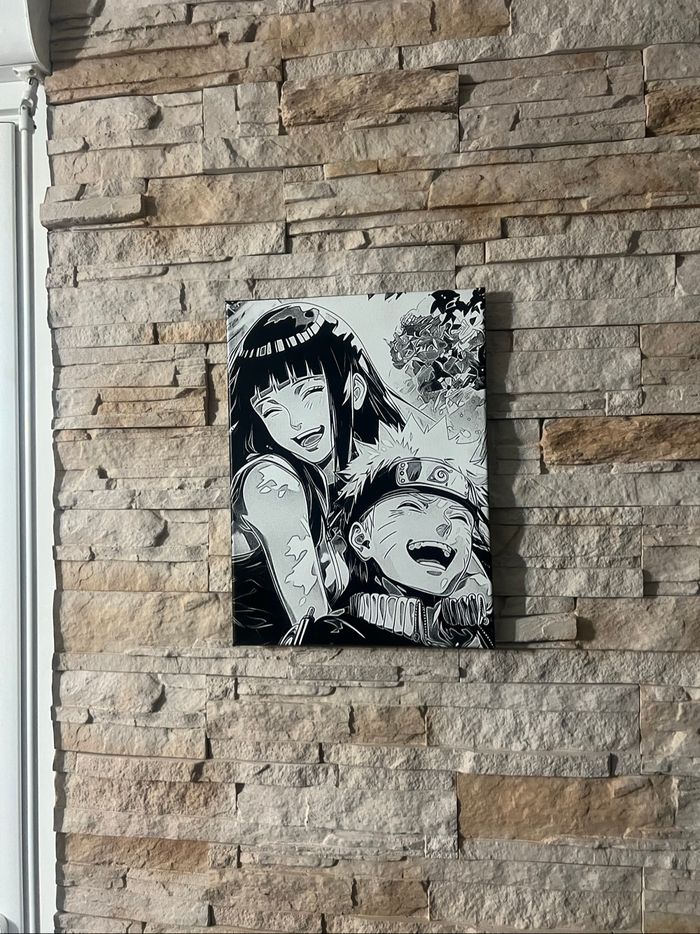 Tableau Naruto & Hinata – Couple complice – Naruto en toile 30x40cm - photo numéro 3