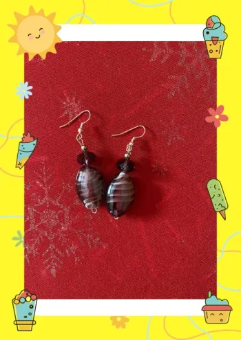 Boucles d'oreilles violettes formes ovales