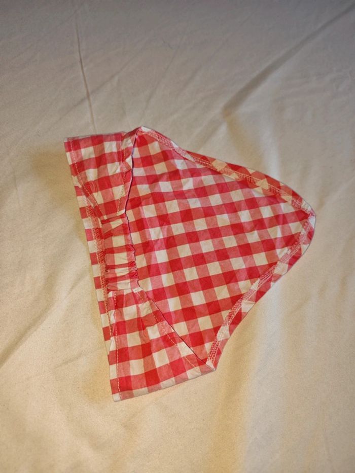 Foulard à cheveux 12 mois à carreaux rouges et blancs - photo numéro 2