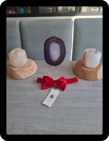 Bandeau en velours rouge petit bateau