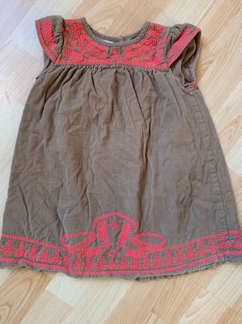 Jolie robe marron en velours DPAM 23 mois