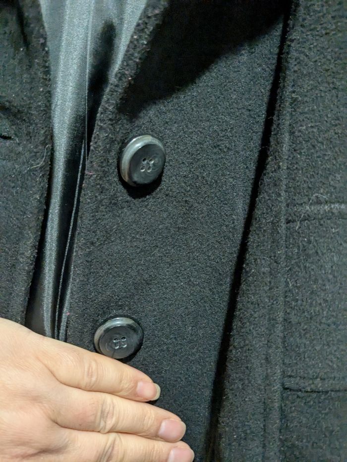 Beau manteau Wendy noir laine et cachemire. Taille 48l - photo numéro 6