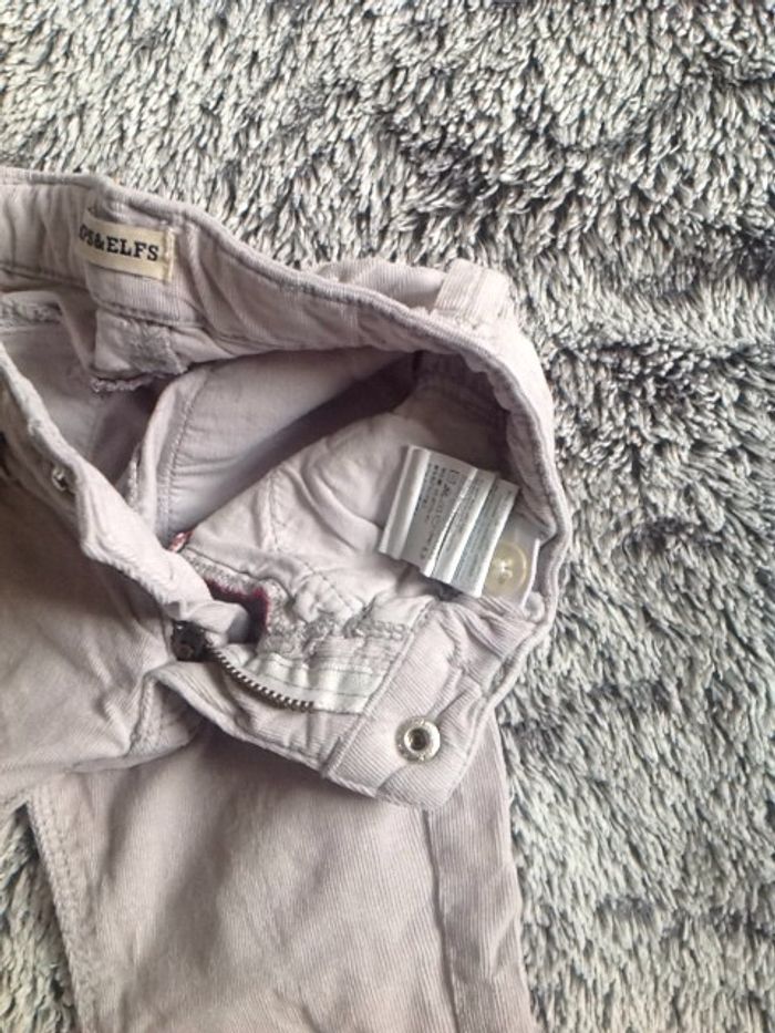 Pantalon slim effet velours Imps&Elfs gris clair - 2 ans - photo numéro 3
