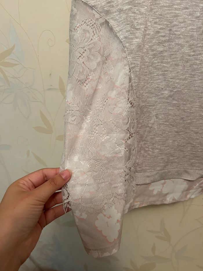 Tunique gris/beige taille L - photo numéro 3
