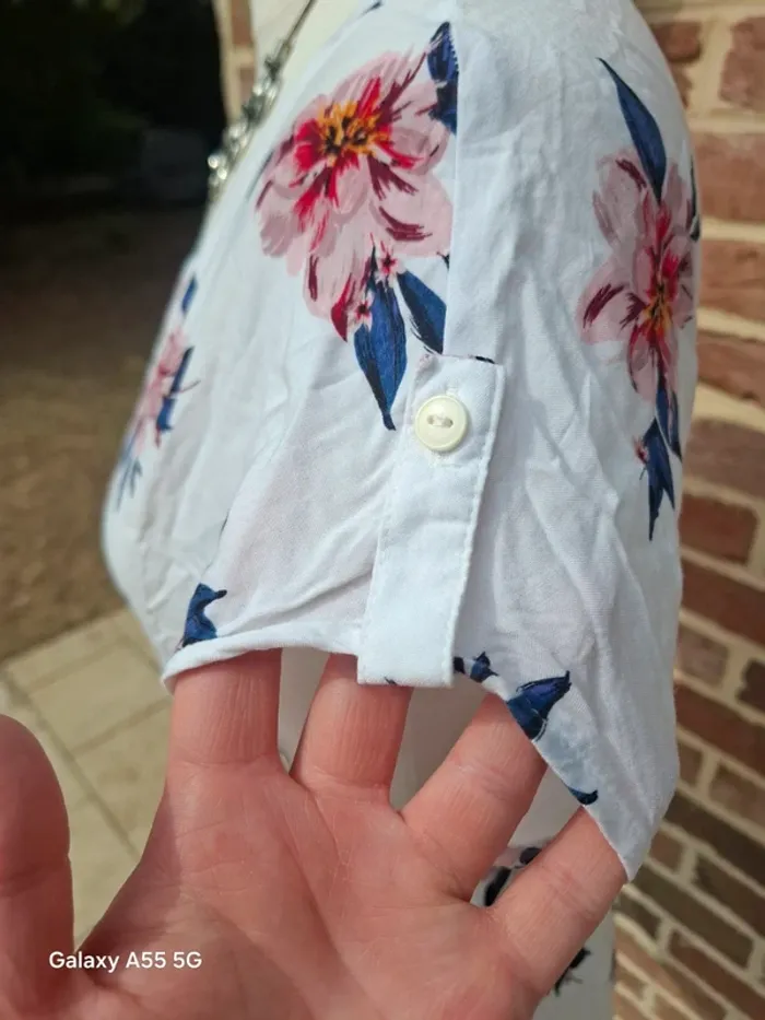 Haut blanc a motifs fleuriste femme 36 - photo numéro 3