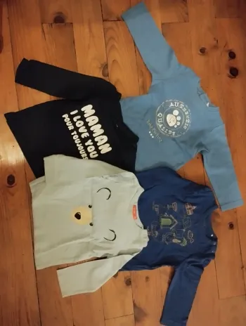 Lot de 4 Tshirt manches longues 18 mois
