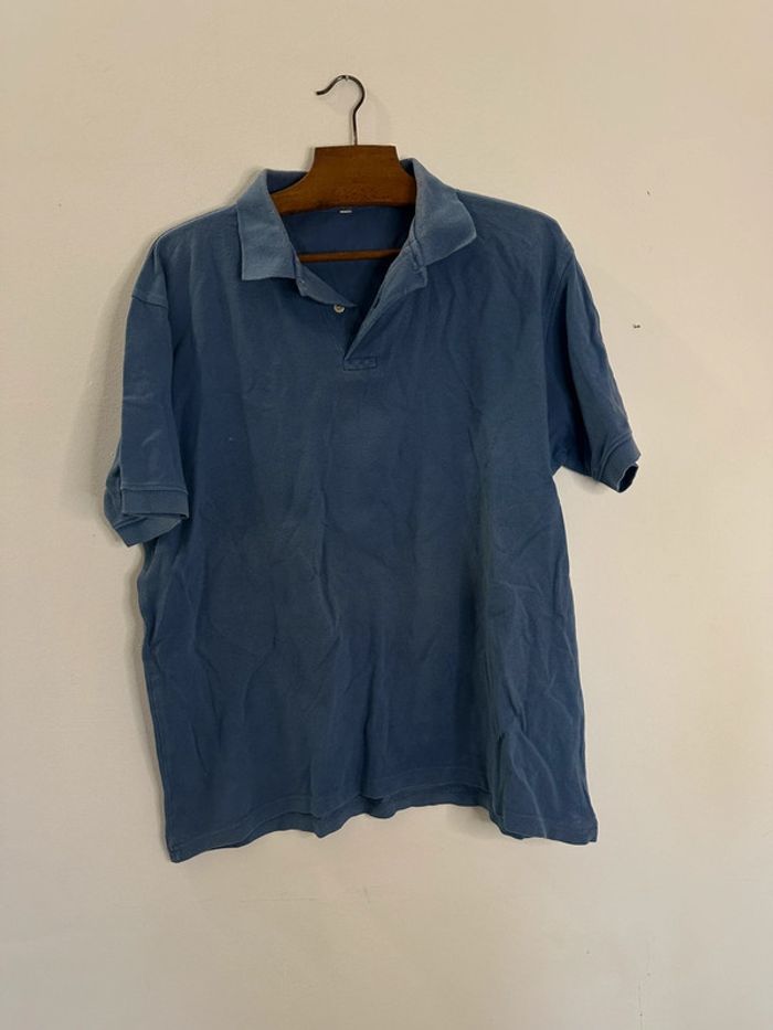 Polo manches courtes bleu 100% coton
