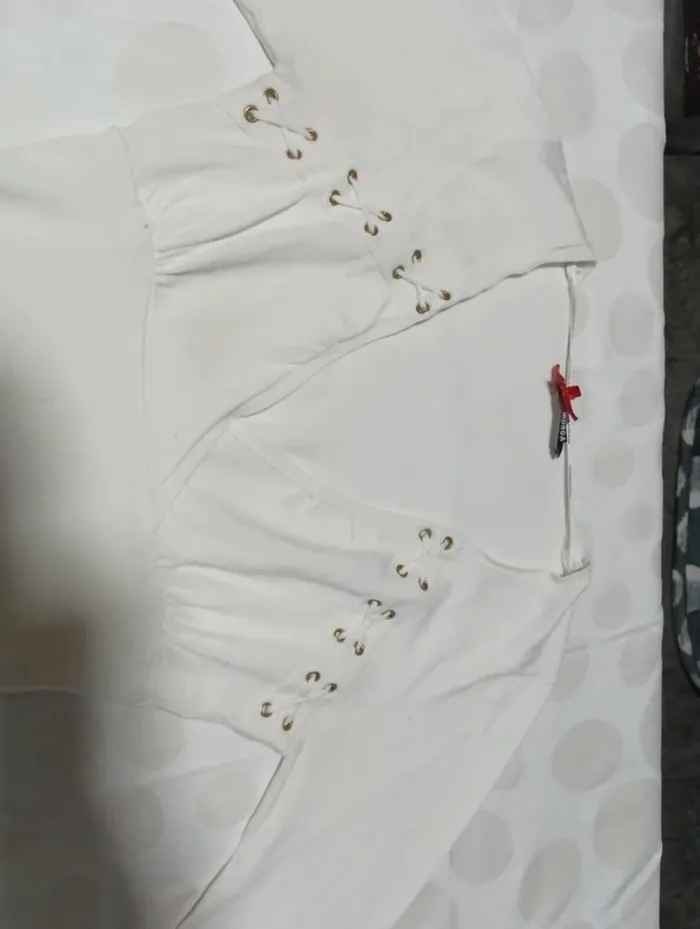 Tee shirt pull fin femme manches longues Morgan taille 36 col en V cintrée à noeud - photo numéro 4