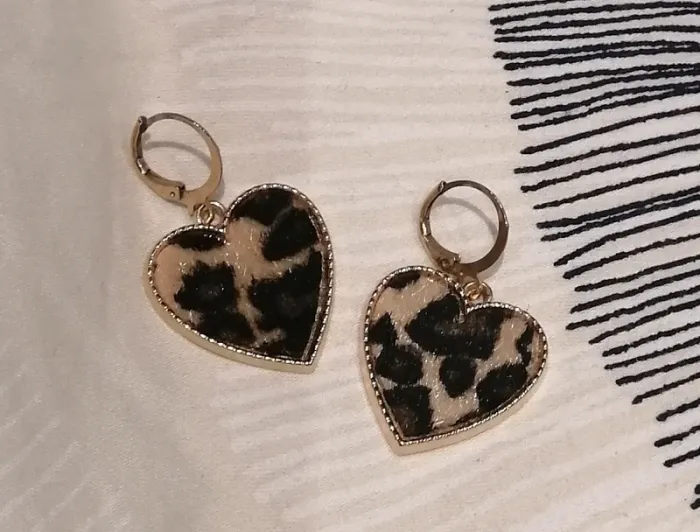 Boucles d'oreilles motif texture Léopard