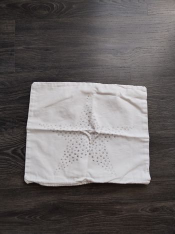 Housse de coussin blanche étoile argentée Fly