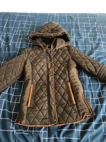 Doudoune fine kaki ceintrée