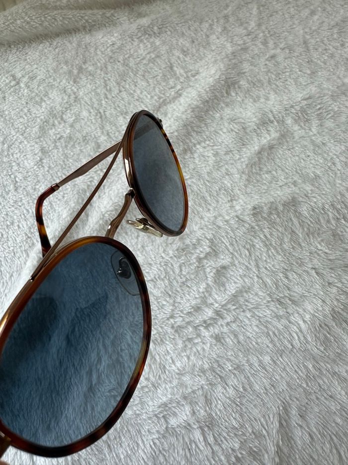 Lunettes de soleil Persol femme – Monture écaille, double pont, verres bleus - photo numéro 6