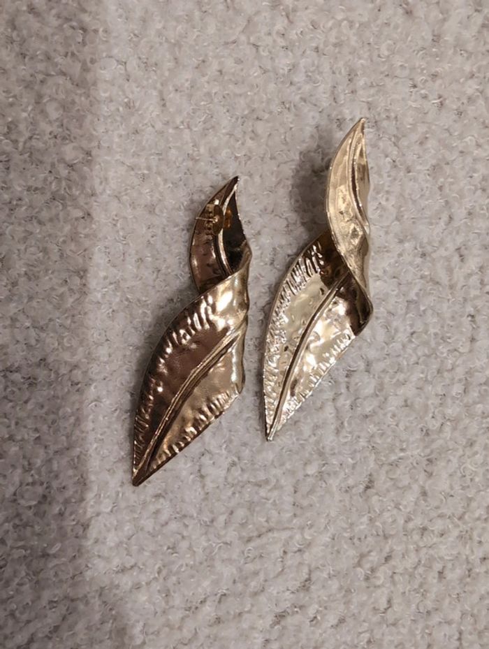 Boucle d oreille feuille - photo numéro 2