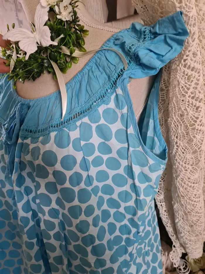 Tunique ou robe courte longue bleu ciel Taille XL - photo numéro 3