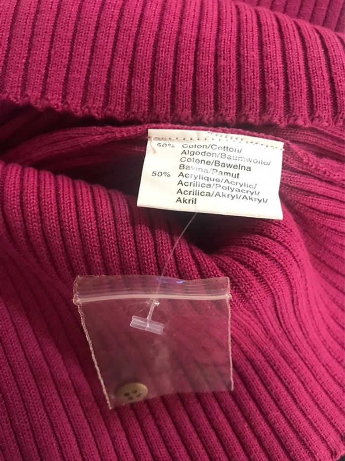 pull col rond échancré vieux rose neuf - photo numéro 5
