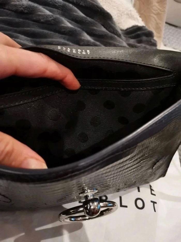 Sac Anouck en cuir marine sac pochette 2en1 | Claudie Pierlot | neuf - photo numéro 13