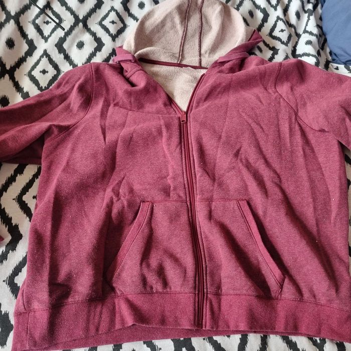 Gilet à  capuche bordeaux sans étiquette Décathlon bordeaux rosé xl