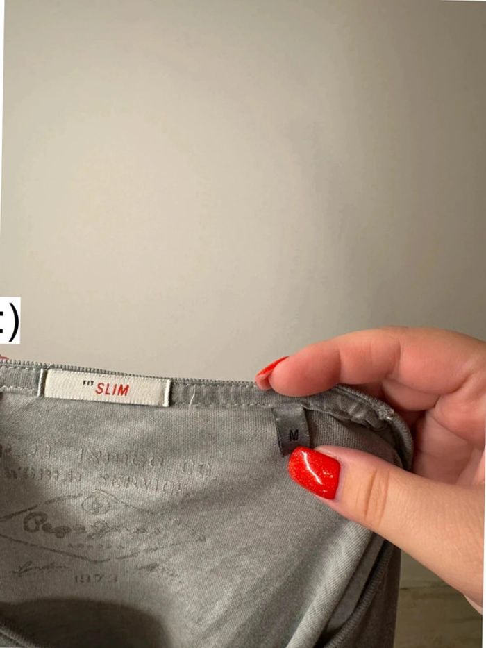 T-shirt gris homme Pepe Jeans fit slim taille M - photo numéro 5