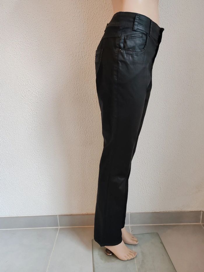 Pantalon noir enduit femme - photo numéro 5